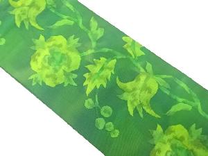 花に木の実模様織り出し　名古屋帯